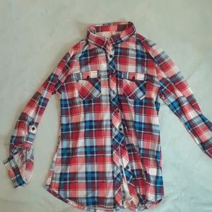 red white blue rebel flannel